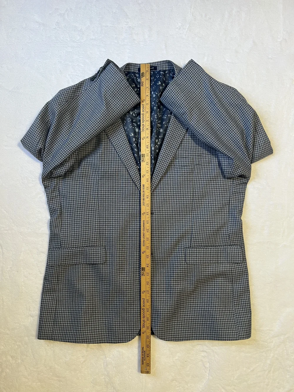 Alan Flusser Navy and White Houndstooth‎ Blazer Sport Coat